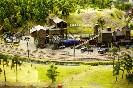 Saint Petersburg, RUSSIA - August 25: Fragment Big Grand Maket Russia, St. Petersburg 25, 2013 in Russia. Grand Maket Russia the world's largest model of Russia from Kaliningrad to the Far East.のeditorial素材