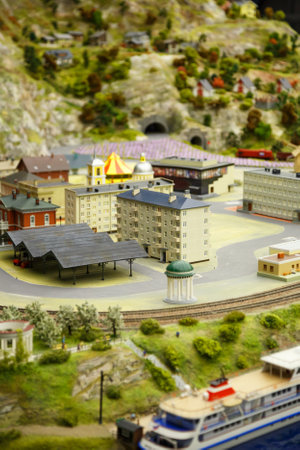 Saint Petersburg, RUSSIA - August 25: Fragment Big Grand Maket Russia, St. Petersburg 25, 2013 in Russia. Grand Maket Russia the world's largest model of Russia from Kaliningrad to the Far East.のeditorial素材