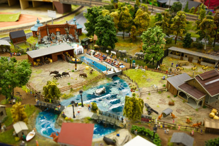 Saint Petersburg, RUSSIA - August 25: Fragment Big Grand Maket Russia, St. Petersburg 25, 2013 in Russia. Grand Maket Russia the world's largest model of Russia from Kaliningrad to the Far East.のeditorial素材