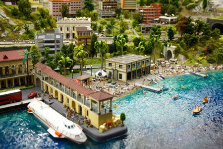 Saint Petersburg, RUSSIA - August 25: Fragment Big Grand Maket Russia, St. Petersburg 25, 2013 in Russia. Grand Maket Russia the world's largest model of Russia from Kaliningrad to the Far East.のeditorial素材