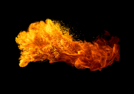 Fire isolated on black background.の写真素材