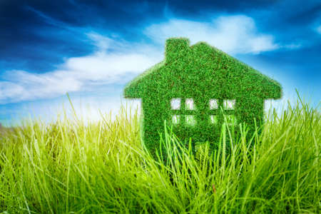 Little Eco House on the green grass