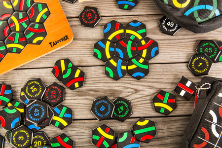 RUSSIA-JULY 7, 2013: Logic game Tantrix.Tantrix is a hexagonal tile-based abstract game invented by...