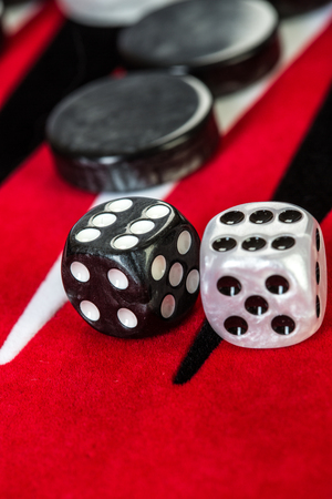 Backgammon Red Board with Dice