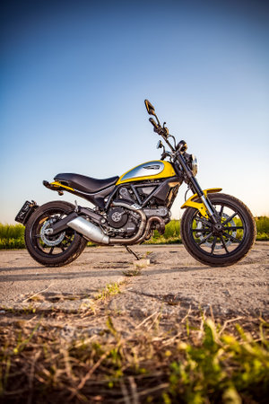 RUSSIA-AUGUST 11, 2015: Scrambler Icon - Ducati. A new Ducati Scrambler was introduced at the 2014...