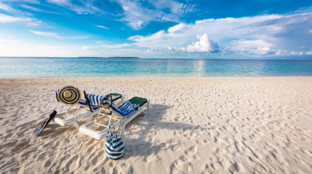 Tropical Maldives beach - Vacation Conceptの写真素材