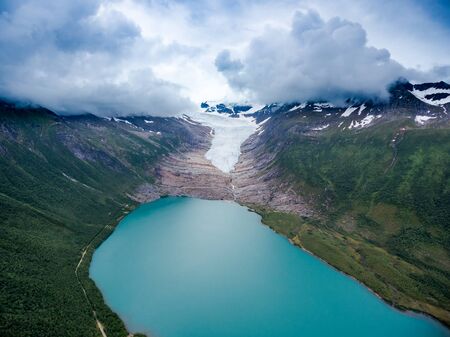 Svartisen Glacier in Norway Aerial photographyの写真素材