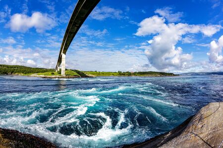 Whirlpools of the maelstrom of Saltstraumen, Nordland, Norwayの写真素材