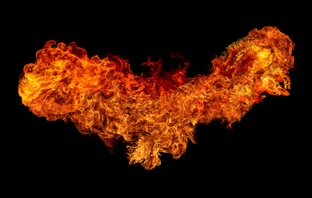 Fire isolated on black background.の写真素材
