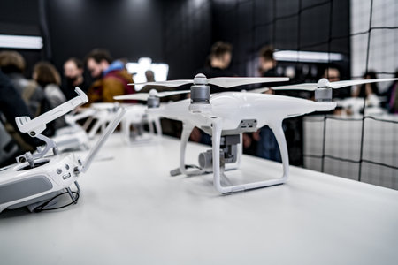 MOSCOW RUSSIA:01 APR 2017 - DJI Quadcopter Drone store opening ceremony in Moscow. DJI is the...