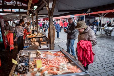 BERGEN, NORWAY - JUNE 15,2017: Bergen Light Rail Bybanen . The line of the Bergen tram received the 2011 award as the best in the world.のeditorial素材