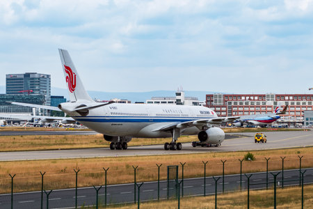 AIRPORT FRANKFURT,GERMANY: JUNE 23, 2017: airbus a330 China Southern Airlines is the largest airline based in Guangzhou and based at Guangzhou Airport. She is a member of the aviation alliance SkyTeamのeditorial素材