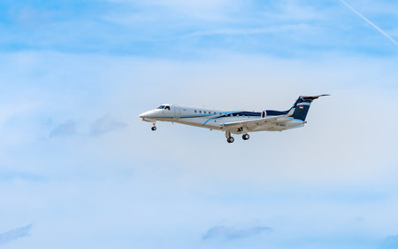 AIRPORT FRANKFURT,GERMANY: JUNE 23, 2017: Embraer EMB-135BJ Embraer ERJ is a series of twin-engine...