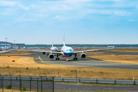 AIRPORT FRANKFURT,GERMANY: JUNE 23, 2017: airbus a330 China Southern Airlines is the largest airline based in Guangzhou and based at Guangzhou Airport. She is a member of the aviation alliance SkyTeamのeditorial素材