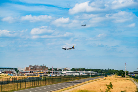 FRANKFURT,GERMANY: JUNE 23, 2017: LUFTHANSA Airbus. Lufthansa, is the largest German airline and,...