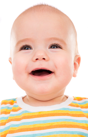 Happy Little Baby isolated on white background.の写真素材
