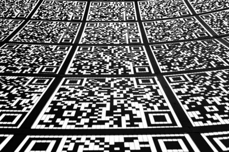 Abstract QR code background (abbreviated from Quick Response code)の写真素材