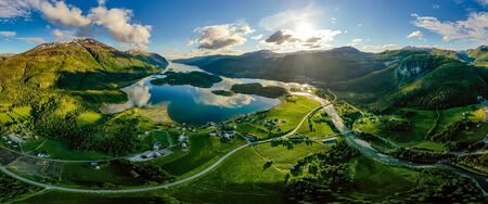 Panorama Beautiful Nature Norway natural landscape.