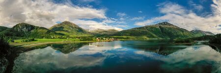 Panorama Beautiful Nature Norway natural landscape.の写真素材