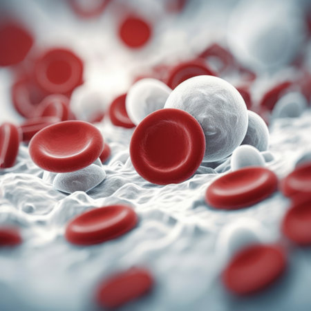 Red blood cells erythrocytes. Illustration of streaming blood cellsの素材