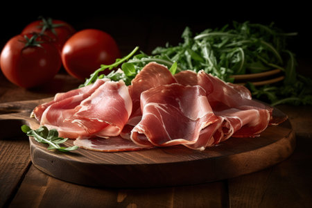 Italian prosciutto on the table.の素材