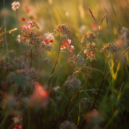 Beautiful colorful meadow of wildflowersの素材