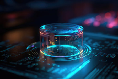 Computer Chip concept modern Biological computers. Generative AI.の素材