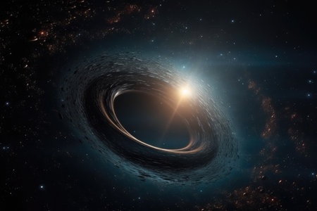 Black hole in outer space. Generative AI.の素材