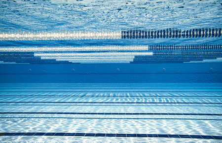 Sport & Recreation: Olympic Swimming pool underwater background.