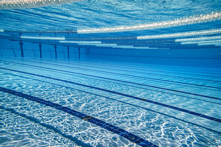 Sport & Recreation: Olympic Swimming pool underwater background.