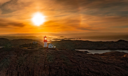 Lindesnes Fyr Lighthouse, Beautiful Nature Norway natural landscapeの写真素材