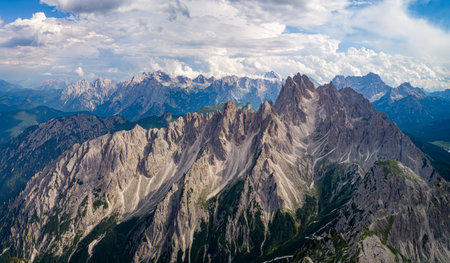 National Nature Park Tre Cime In the Dolomites Alps. Beautiful nature of Italy.の写真素材