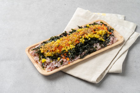 Korean food flying fish roe rice ballの写真素材