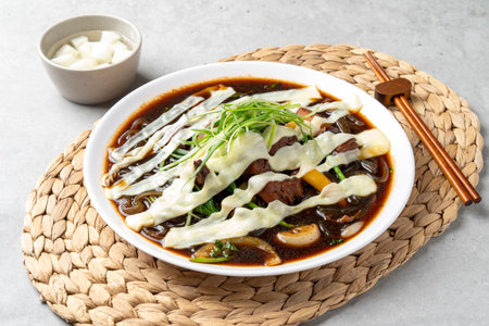 Korean food cheese boneless steamed chickenの写真素材