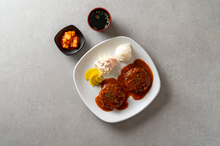 Pork cutlet, handmade, cheese, omelet rice, kimchi fried rice, buckwheat, fish cutlet, udon, fish cake, curry rice, chewy noodlesの写真素材
