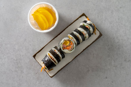 Tuna, kimbap, Korean food, stir-fried spicy pork, rice with rice, squid, bibimbap, jjolmyeonの写真素材