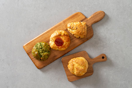 Korean food dish madeleine Apricot Lemon Scones Matcha Scones Granberry