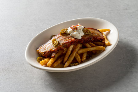 Korean food dish Grilled dried pollack Shrimp curry cream risotto chichen wings French Fries