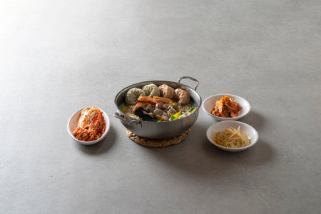 Kalguksu Dumpling Seafood Dumpling Hot Pot noodle Korean food dishの写真素材