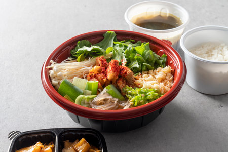 Red pepper paste bulgogi pork stew stew pork Chinese bibimbap Korean food dishの写真素材