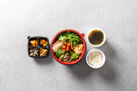 Red pepper paste bulgogi pork stew stew pork Chinese bibimbap Korean food dishの写真素材