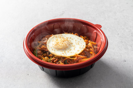 Red pepper paste bulgogi pork stew stew pork Chinese bibimbap Korean food dishの写真素材