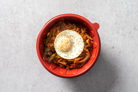 Red pepper paste bulgogi pork stew stew pork Chinese bibimbap Korean food dishの写真素材