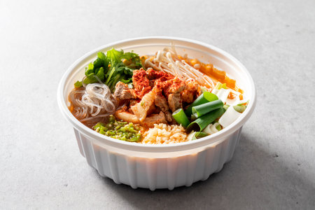 Red pepper paste bulgogi pork stew stew pork Chinese bibimbap Korean food dishの写真素材