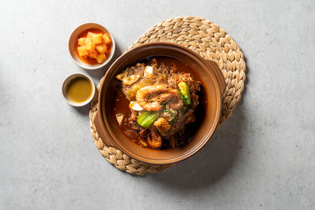 Pork rib hangover soup, marketplace rice soup, boneless bone hangover soup, gamjatang, ripe kimchi gamjatang, spicy bone stew, and soy sauce bone stewの写真素材