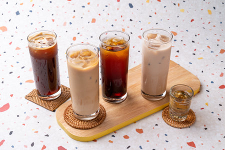 americano, coffee, latte, ice, milk, food, glass, cookies, cookie, breakfast, snack, chocolate,...