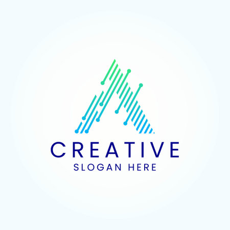 Alphabet Letter A tech logo design vector templateのイラスト素材