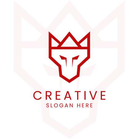 Abstract king Wolf Head Logo Design Vectorのイラスト素材
