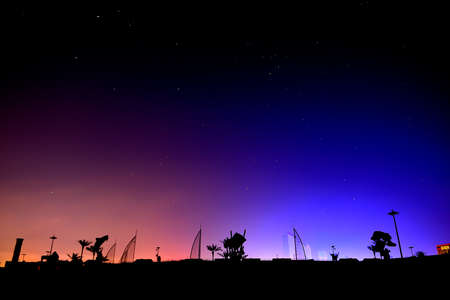 Landscape view of a night skyline