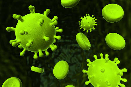 Blood cells and virus	の写真素材